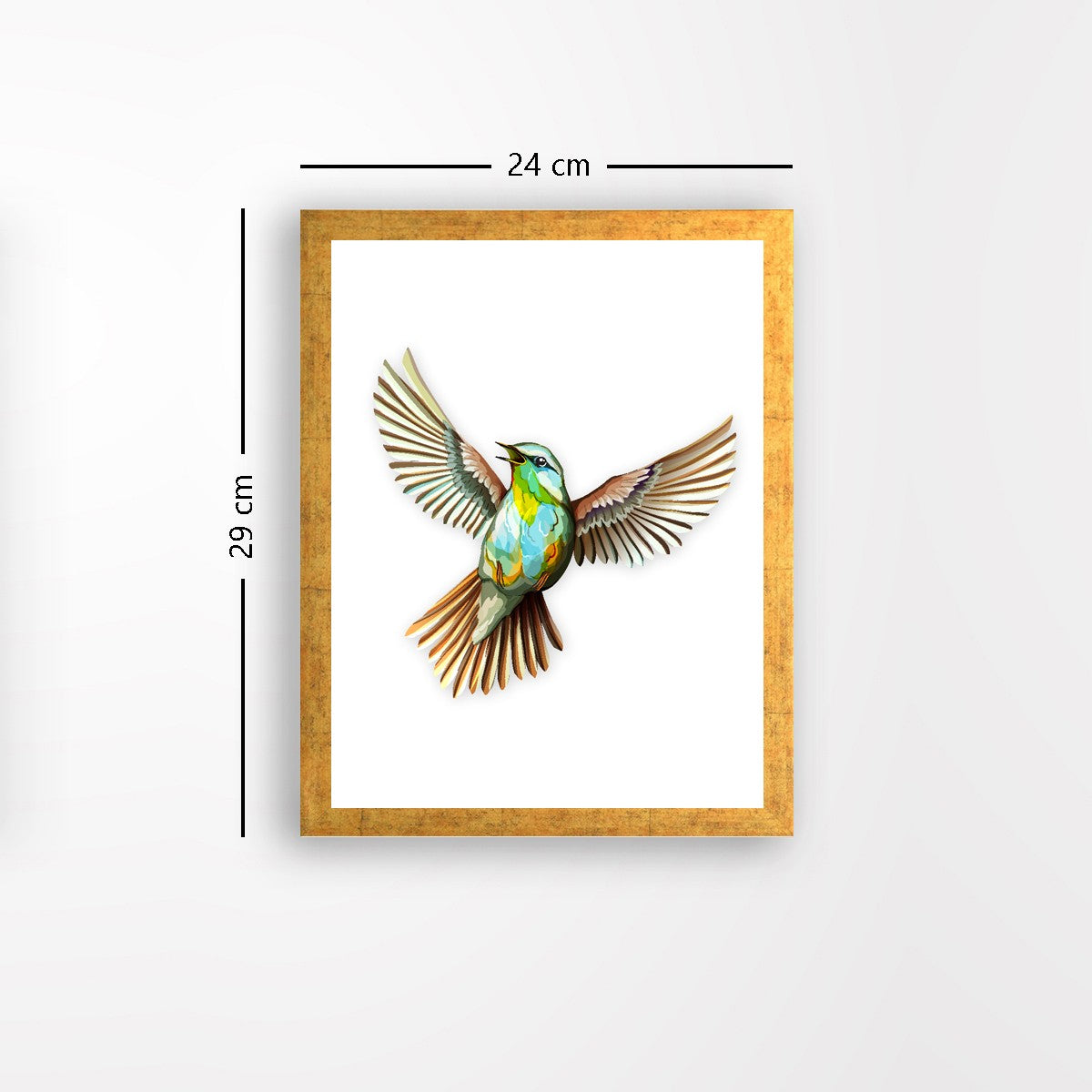 Quadro Decorativo MDF Emoldurado - Arte Multicolor 24x29cm com Moldura de Madeira 2cm