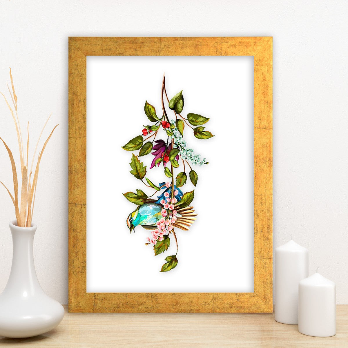 Quadro Decorativo MDF Emoldurado - Arte Multicolor 24x29cm com Moldura de Madeira 2cm