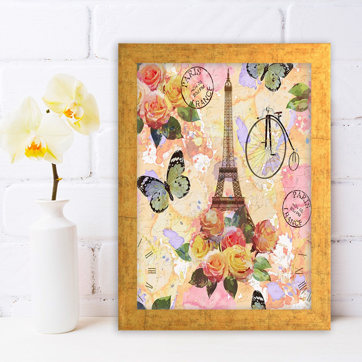 Quadro Decorativo MDF Emoldurado - Arte Multicolor 24x29cm com Moldura de Madeira 2cm