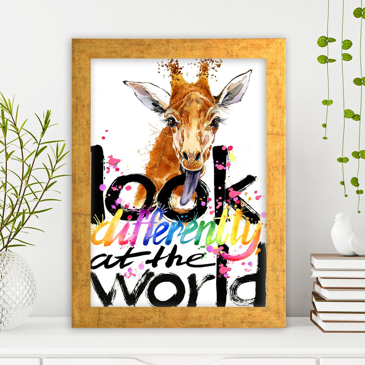 Quadro Decorativo MDF Emoldurado - Arte Multicolor 24x29cm com Moldura de Madeira 2cm