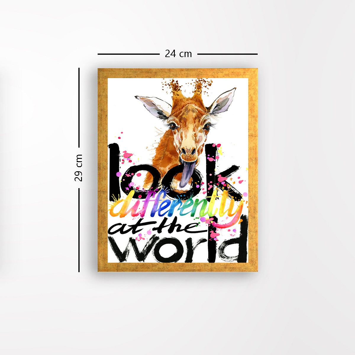 Quadro Decorativo MDF Emoldurado - Arte Multicolor 24x29cm com Moldura de Madeira 2cm