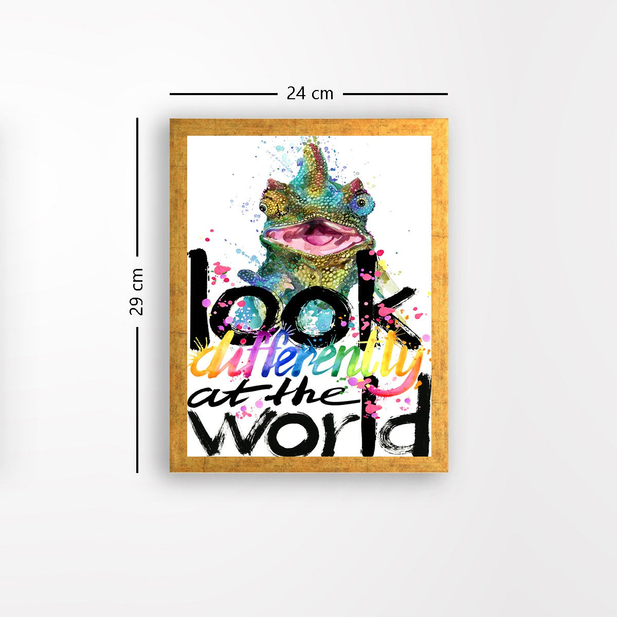 Quadro Decorativo MDF Emoldurado - Arte Multicolor 24x29cm com Moldura de Madeira 2cm