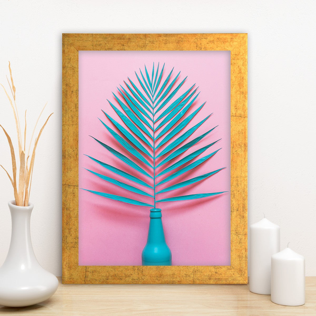 Quadro Decorativo MDF Emoldurado - Arte Multicolor 24x29cm com Moldura de Madeira 2cm