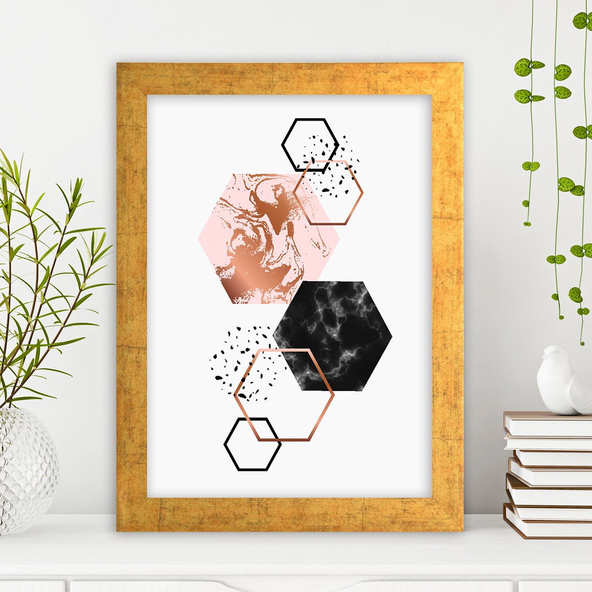 Quadro Decorativo MDF Emoldurado - Arte Multicolor 24x29cm com Moldura de Madeira 2cm