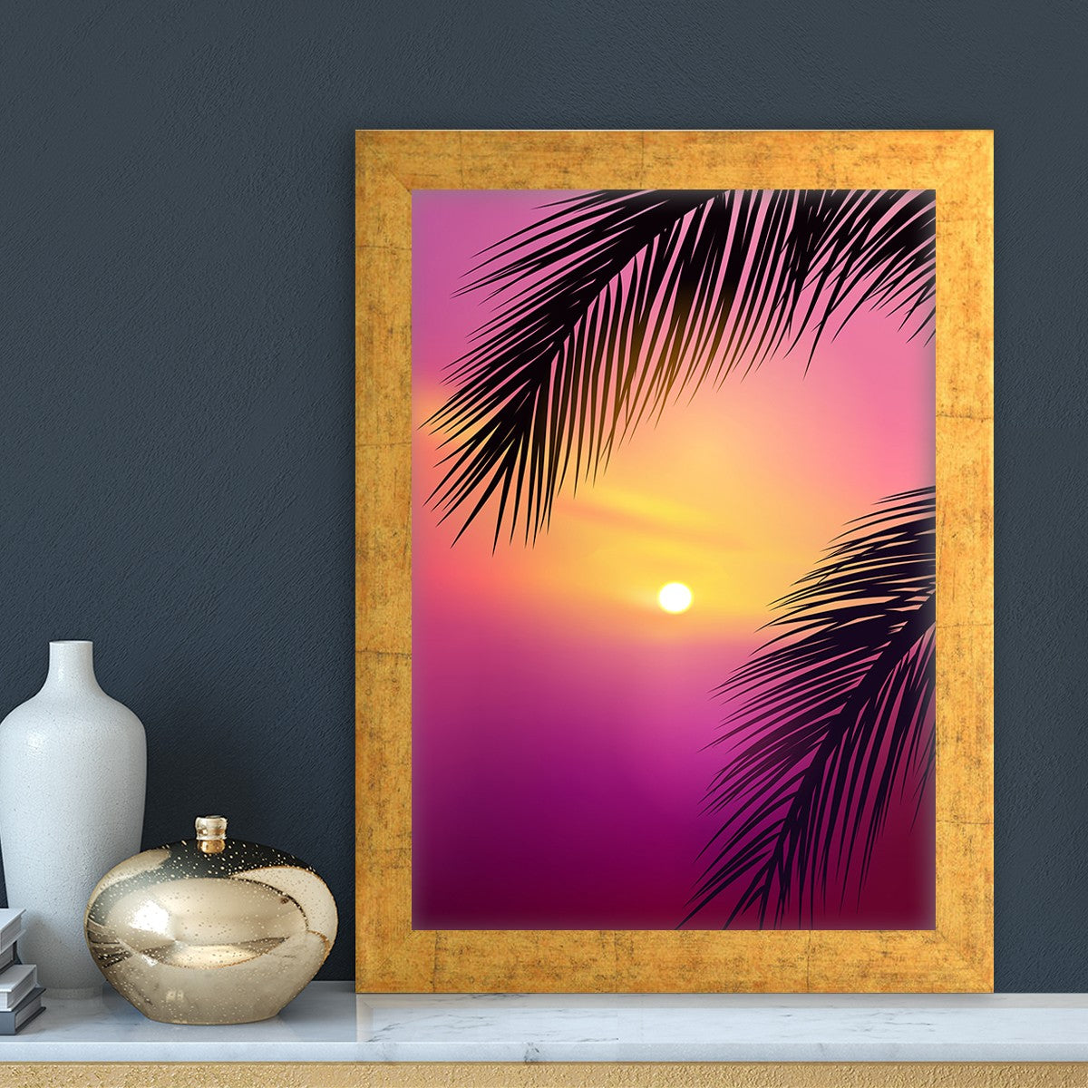 Quadro Decorativo MDF Emoldurado - Arte Multicolor 24x29cm com Moldura de Madeira 2cm