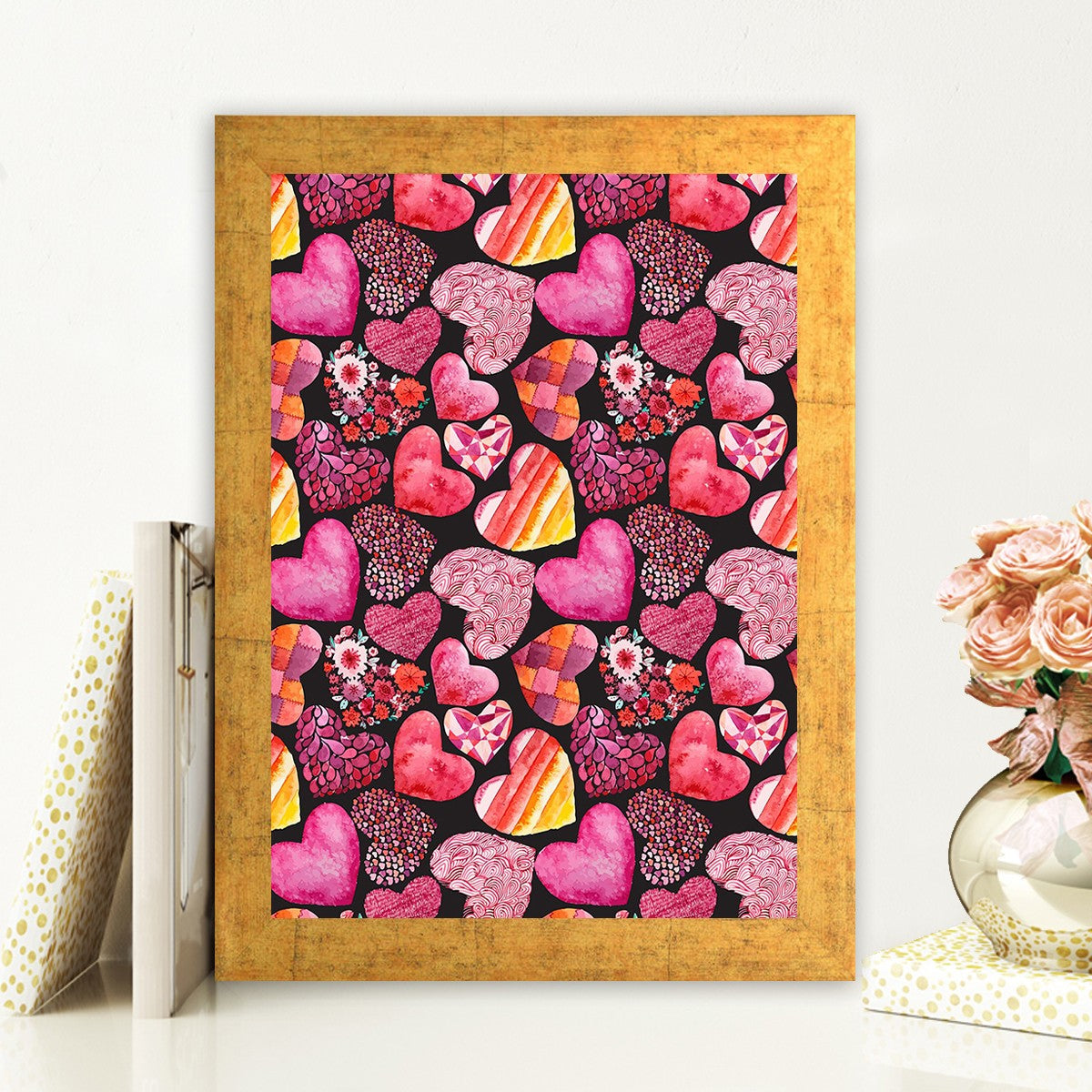 Quadro Decorativo MDF Emoldurado - Arte Multicolor 24x29cm com Moldura de Madeira 2cm