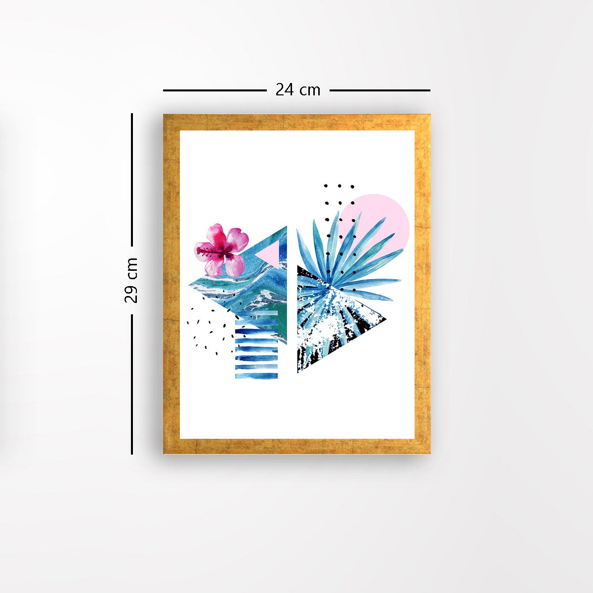 Quadro Decorativo MDF Emoldurado - Arte Multicolor 24x29cm com Moldura de Madeira 2cm