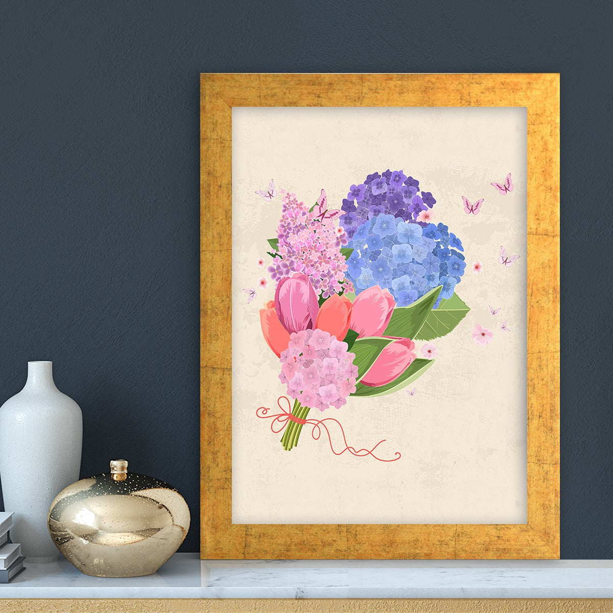 Quadro Decorativo MDF Emoldurado - Arte Multicolor 24x29cm com Moldura de Madeira 2cm