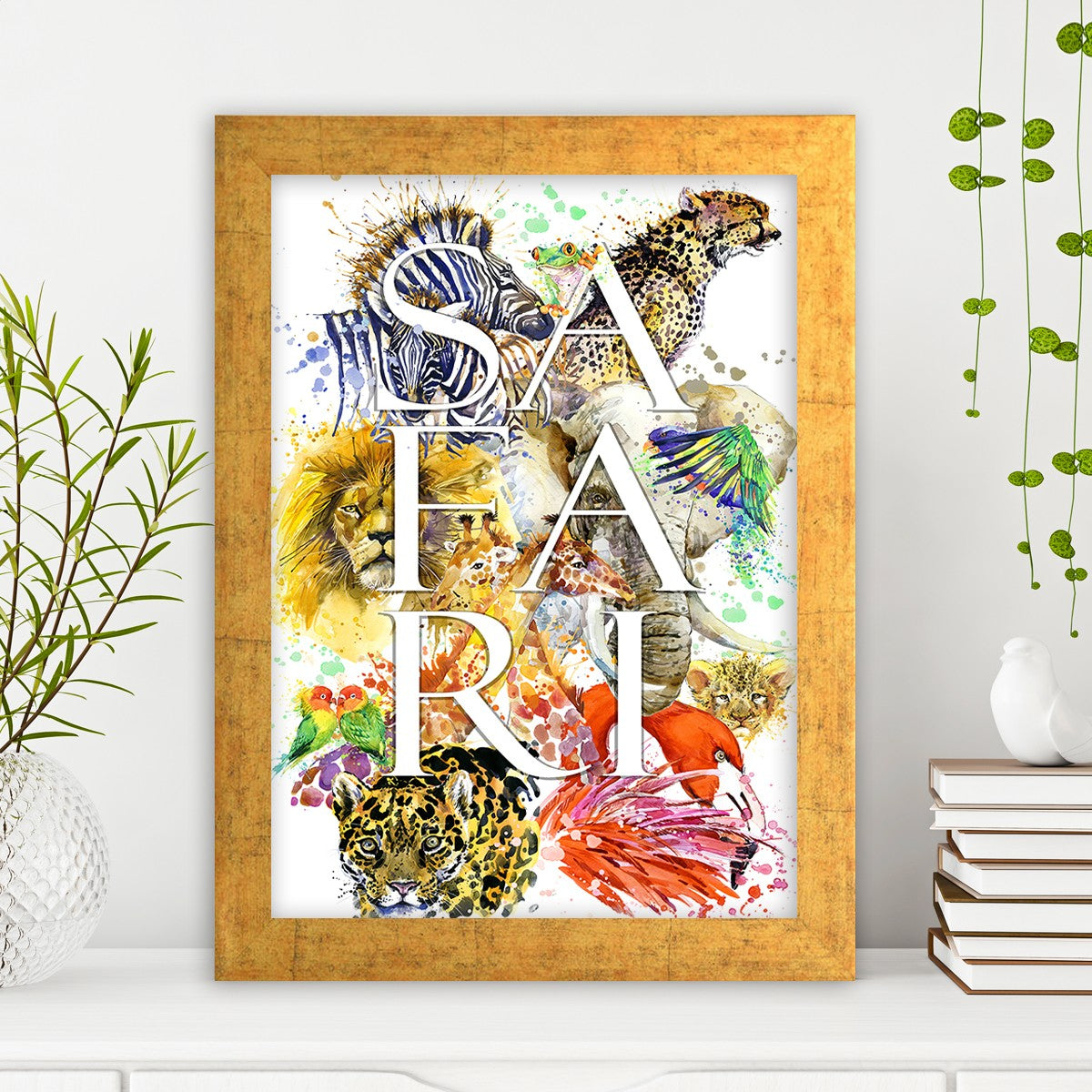 Quadro Decorativo MDF Emoldurado - Arte Multicolor 24x29cm com Moldura de Madeira 2cm