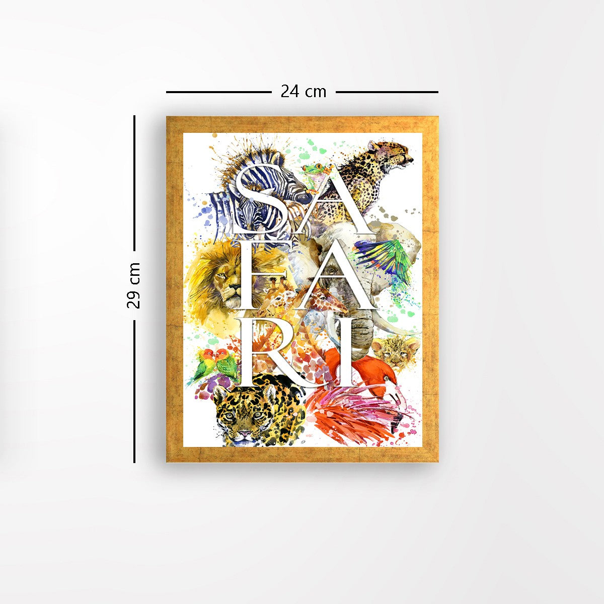 Quadro Decorativo MDF Emoldurado - Arte Multicolor 24x29cm com Moldura de Madeira 2cm