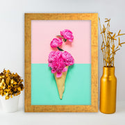 Quadro Decorativo MDF Emoldurado - Arte Multicolor 24x29cm com Moldura de Madeira 2cm