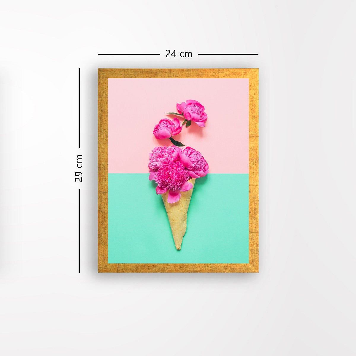 Quadro Decorativo MDF Emoldurado - Arte Multicolor 24x29cm com Moldura de Madeira 2cm