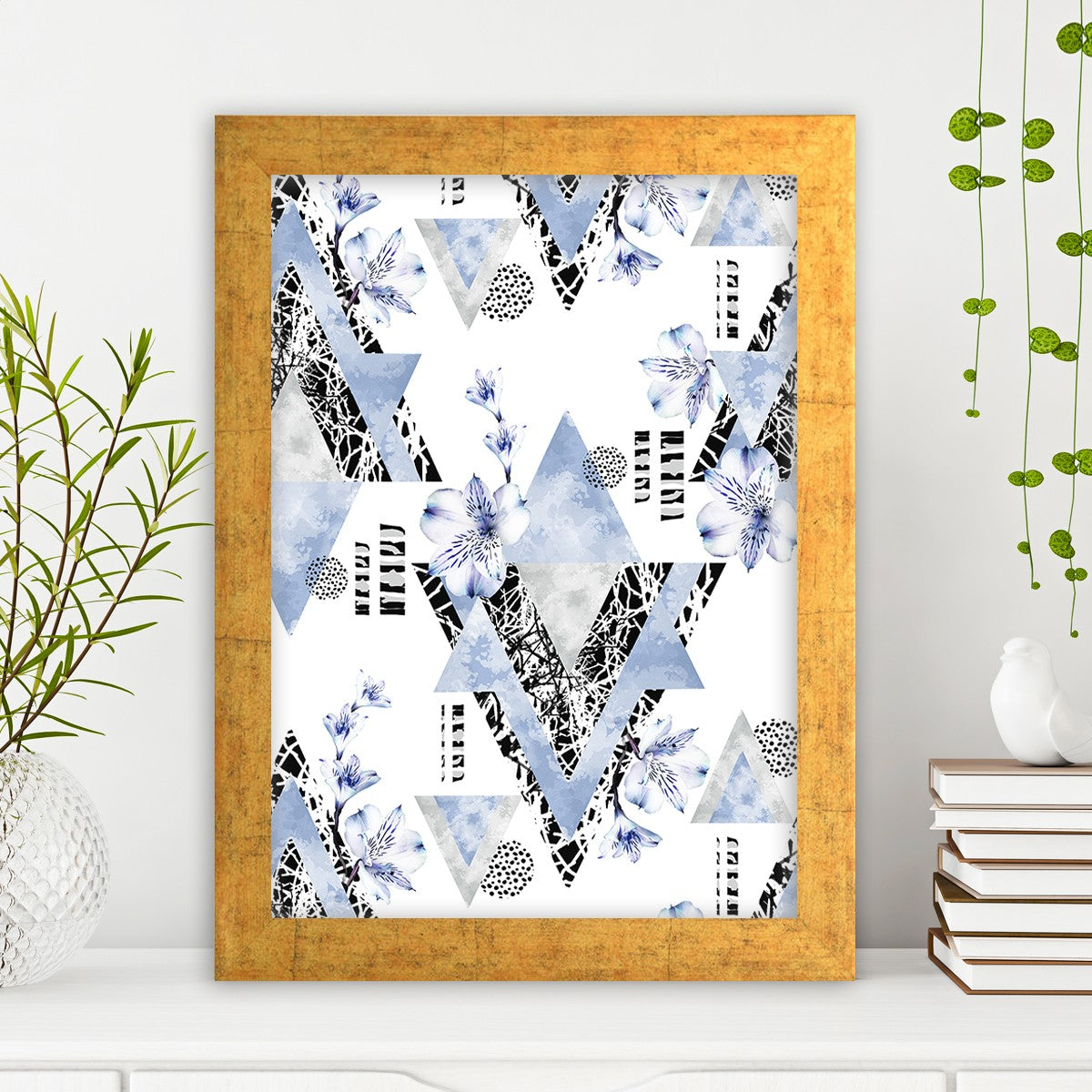 Quadro Decorativo MDF Emoldurado - Arte Multicolor 24x29cm com Moldura de Madeira 2cm