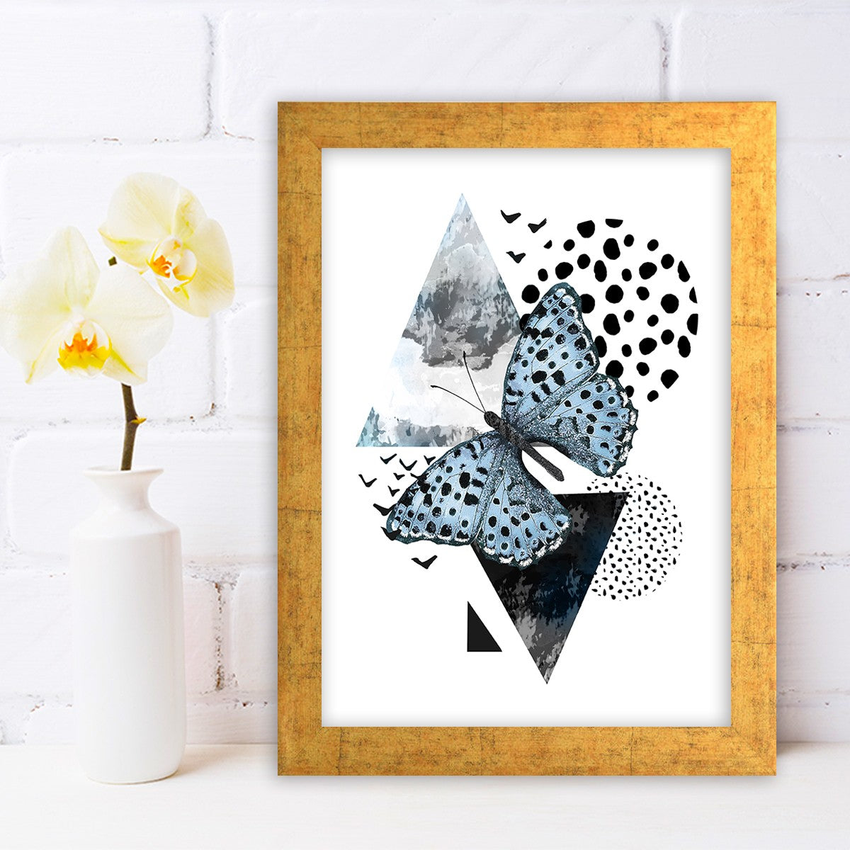 Quadro Decorativo MDF Emoldurado - Arte Multicolor 24x29cm com Moldura de Madeira 2cm