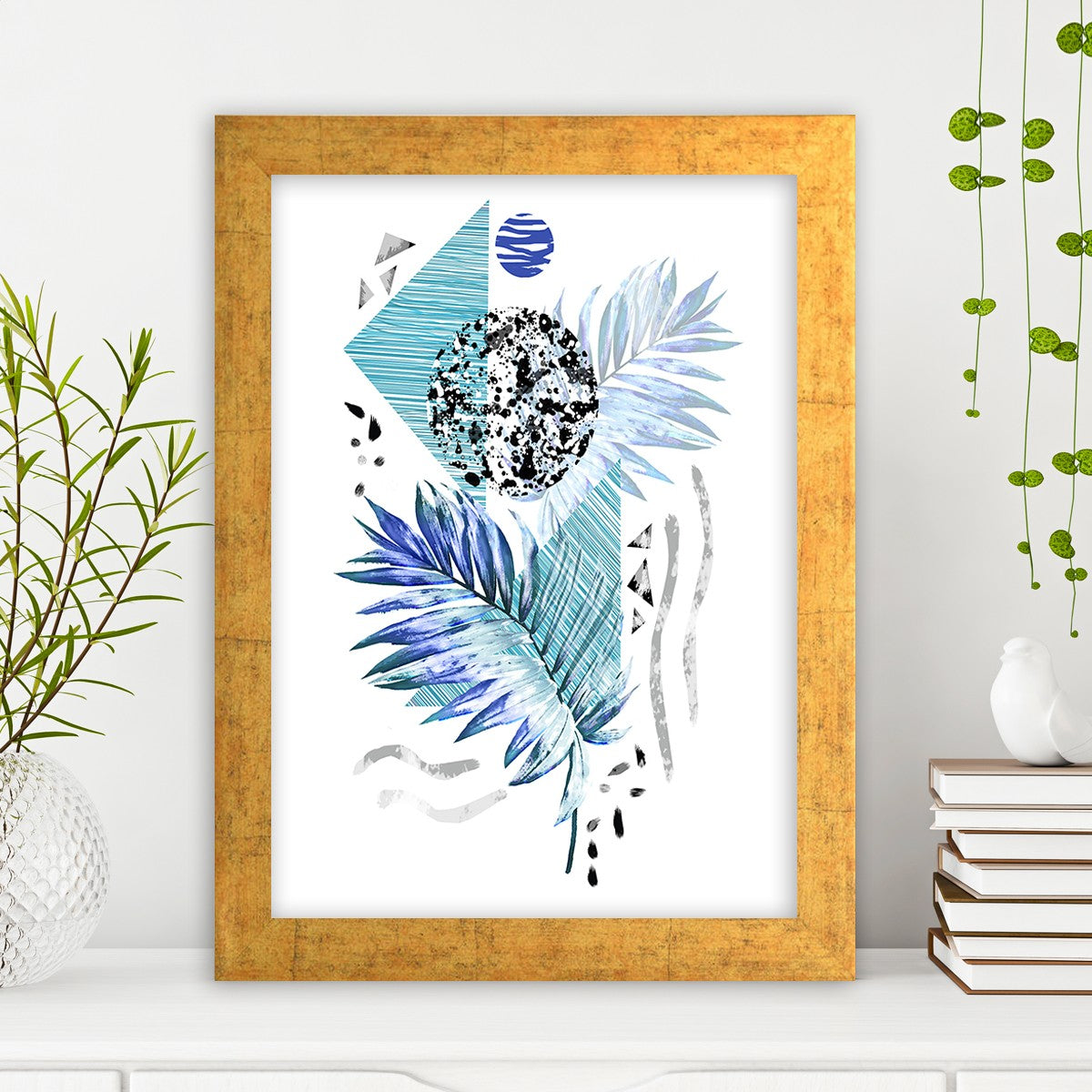 Quadro Decorativo MDF Emoldurado - Arte Multicolor 24x29cm com Moldura de Madeira 2cm