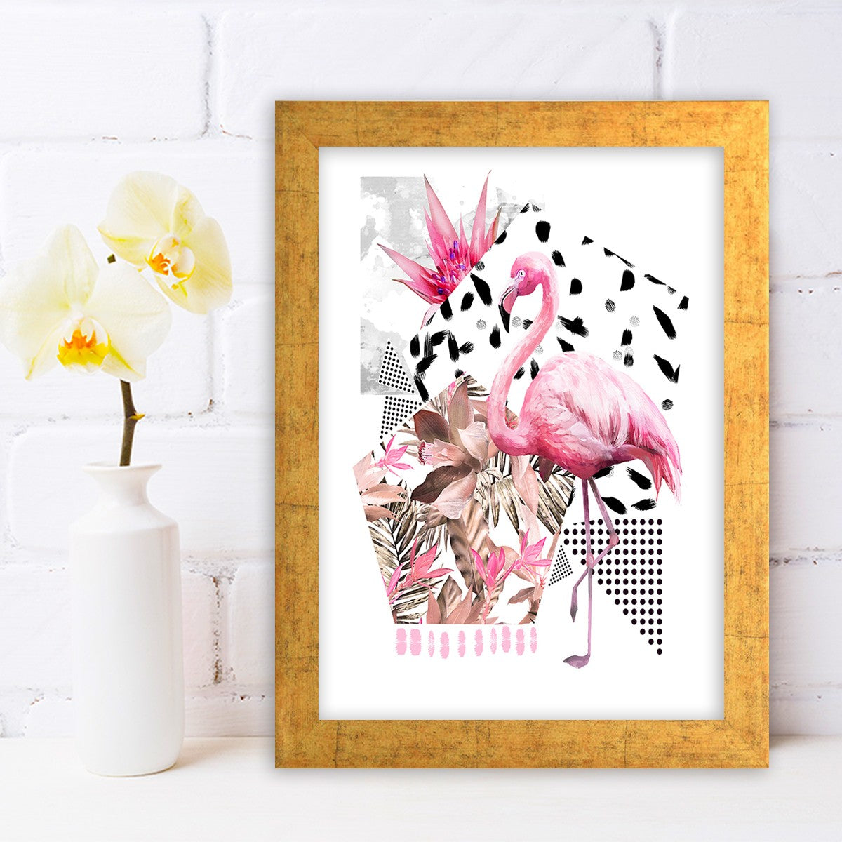 Quadro Decorativo MDF Emoldurado - Arte Multicolor 24x29cm com Moldura de Madeira 2cm