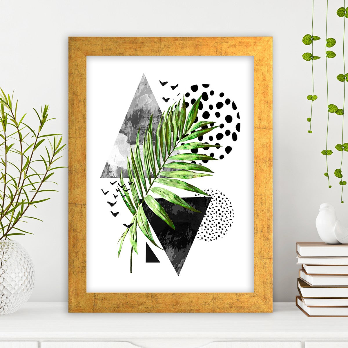 Quadro Decorativo MDF Emoldurado - Arte Multicolor 24x29cm com Moldura de Madeira 2cm