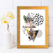 Quadro Decorativo MDF Emoldurado - Arte Multicolor 24x29cm com Moldura de Madeira 2cm