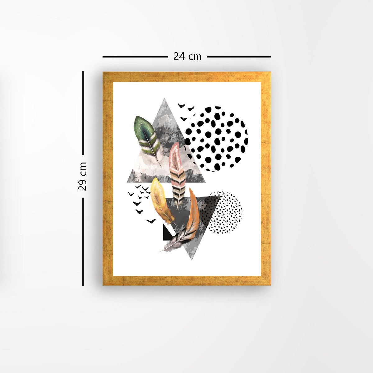 Quadro Decorativo MDF Emoldurado - Arte Multicolor 24x29cm com Moldura de Madeira 2cm