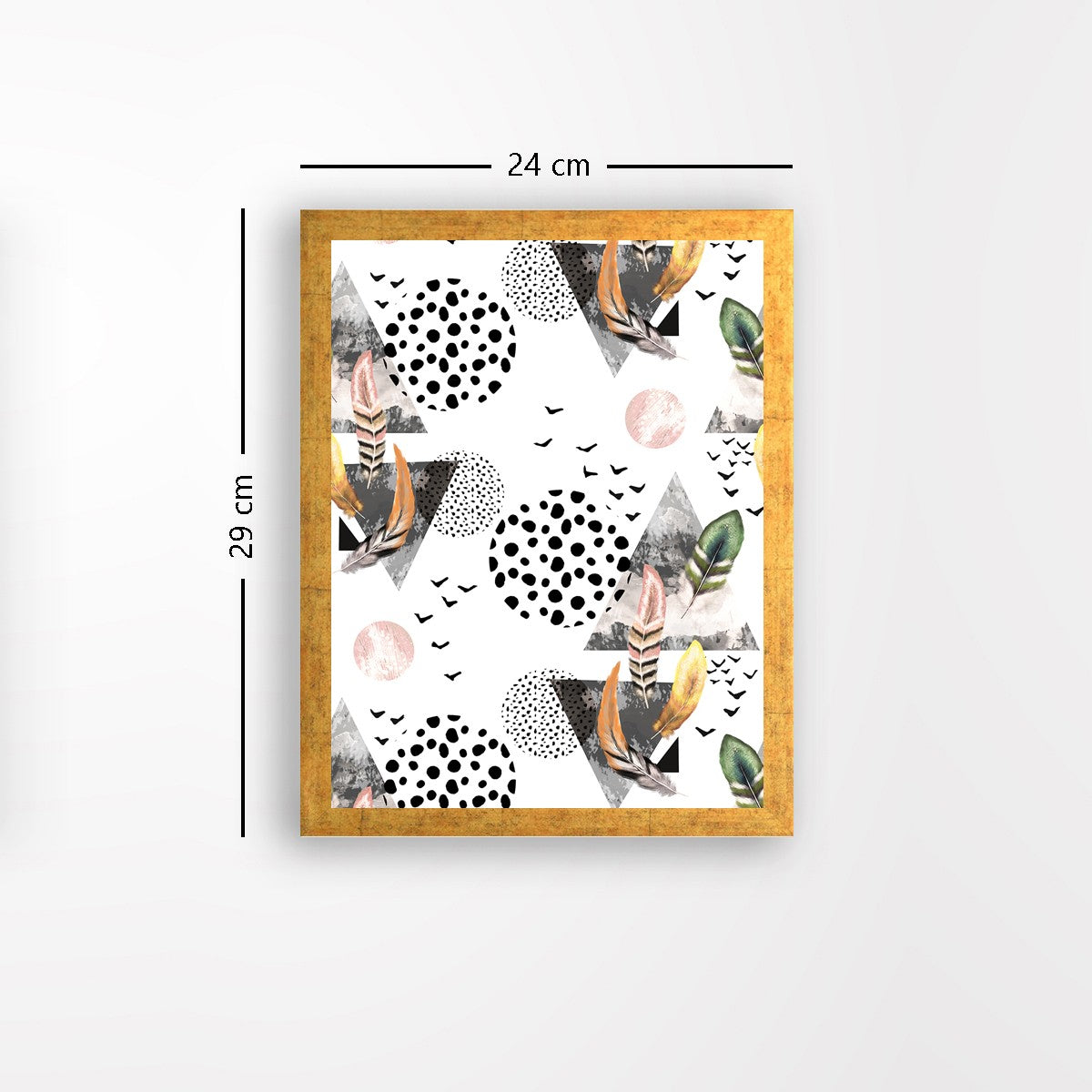 Quadro Decorativo MDF Emoldurado - Arte Multicolor 24x29cm com Moldura de Madeira 2cm