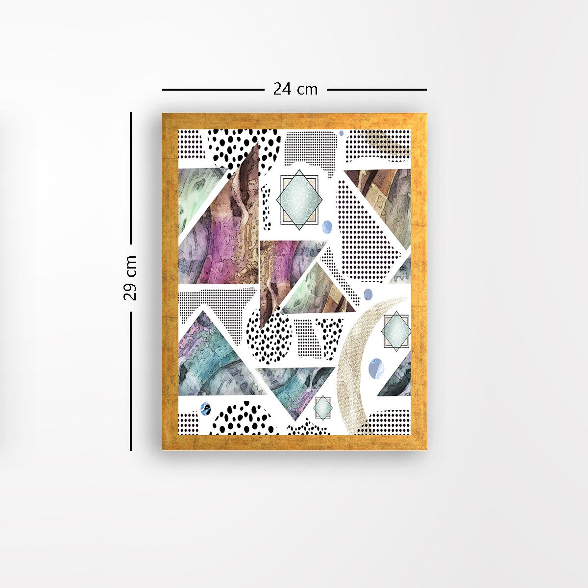 Quadro Decorativo MDF Emoldurado - Arte Multicolor 24x29cm com Moldura de Madeira 2cm