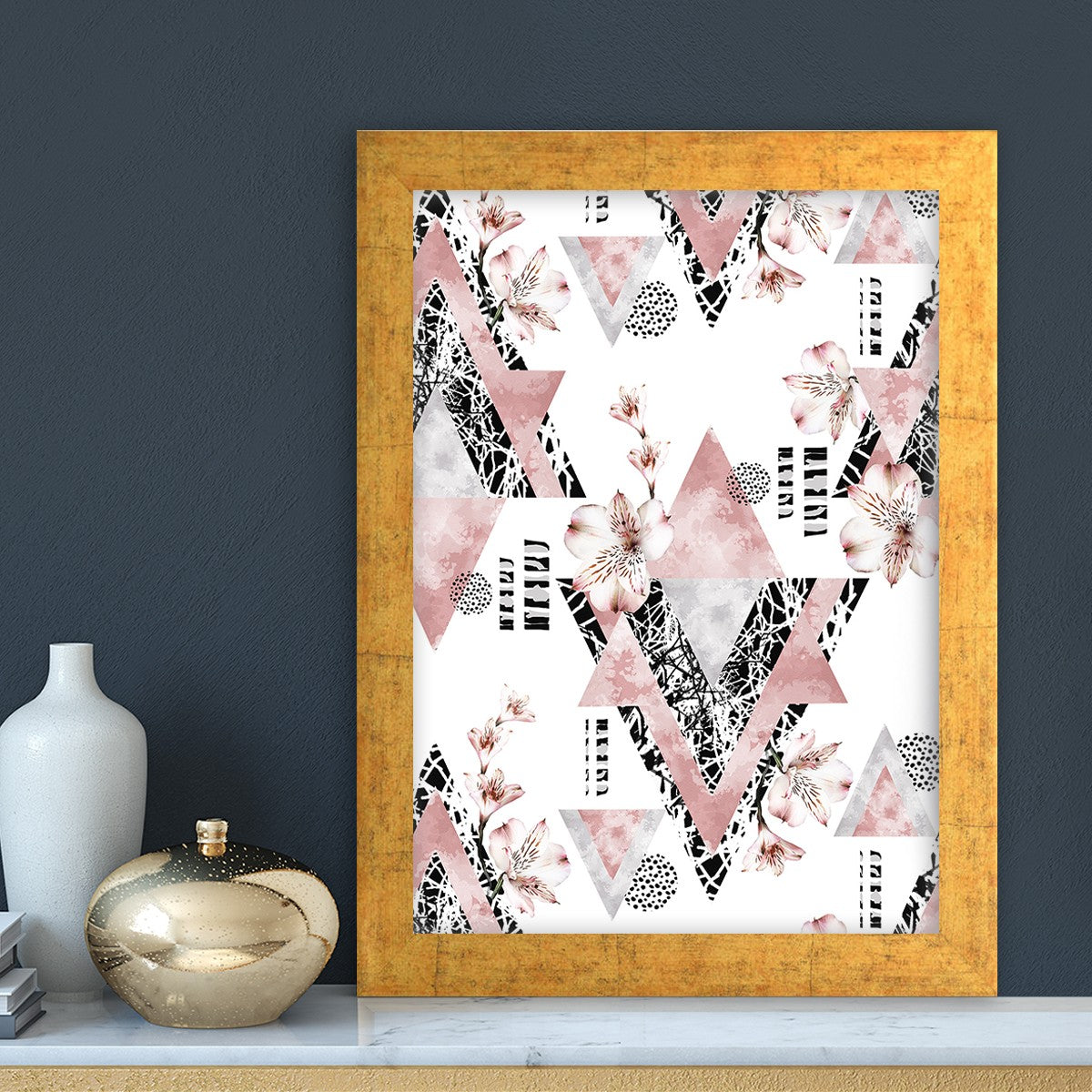 Quadro Decorativo MDF Emoldurado - Arte Multicolor 24x29cm com Moldura de Madeira 2cm