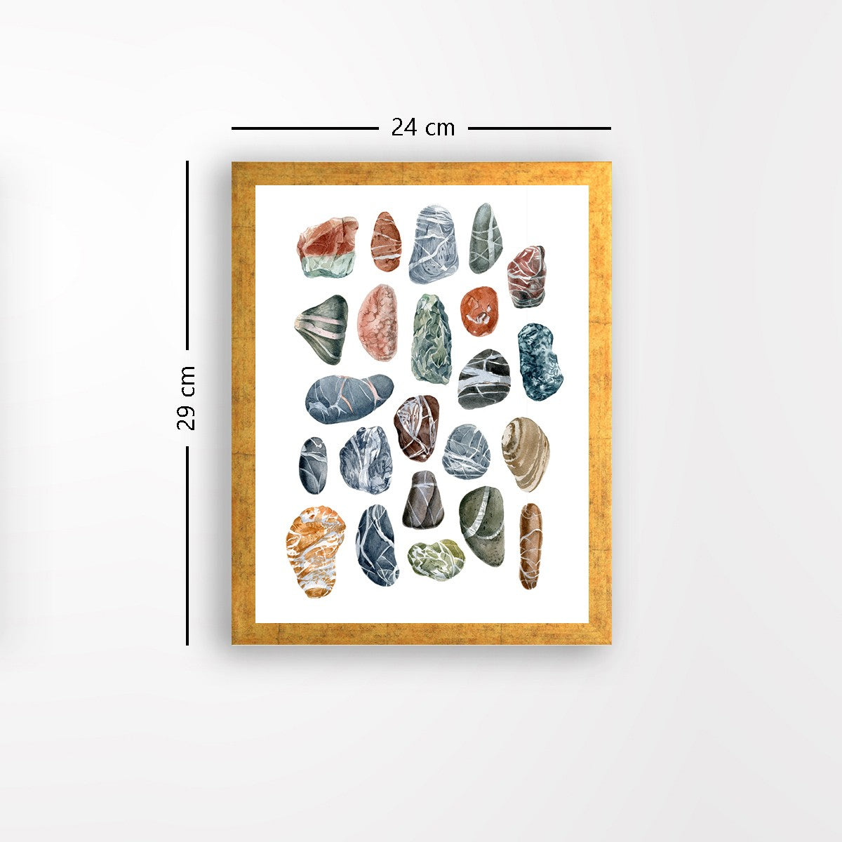 Quadro Decorativo MDF Emoldurado - Arte Multicolor 24x29cm com Moldura de Madeira 2cm