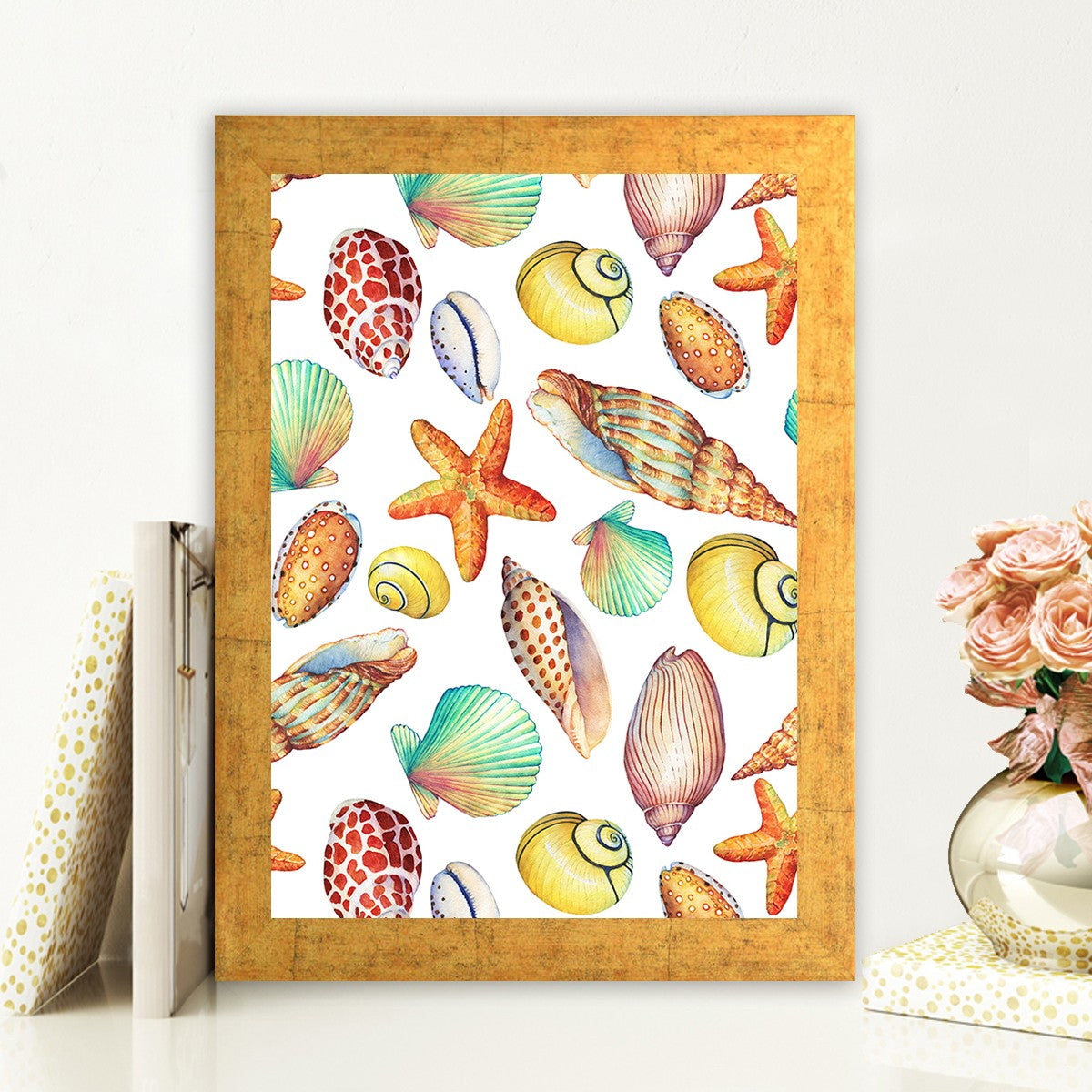 Quadro Decorativo MDF Emoldurado - Arte Multicolor 24x29cm com Moldura de Madeira 2cm