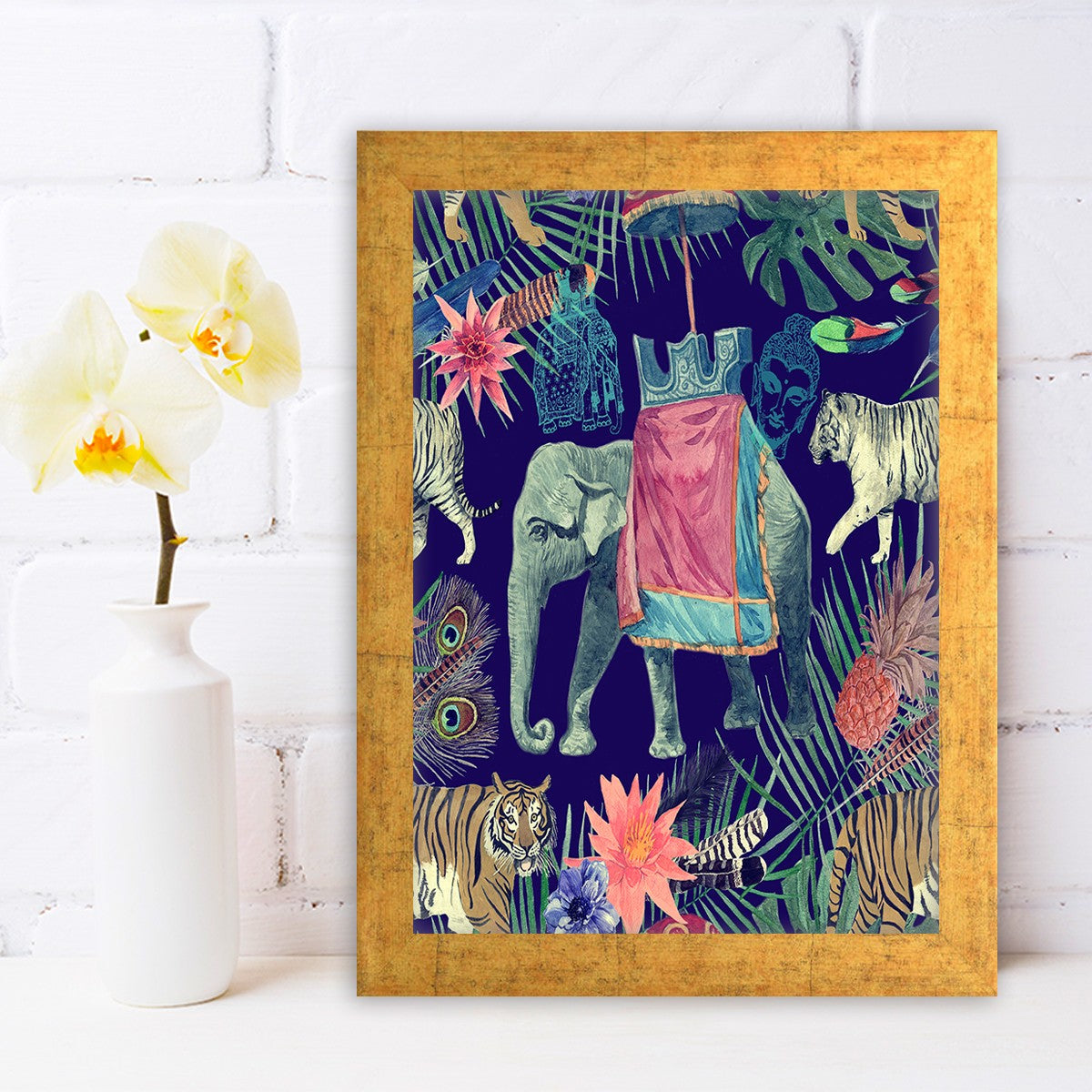 Quadro Decorativo MDF Emoldurado - Arte Multicolor 24x29cm com Moldura de Madeira 2cm