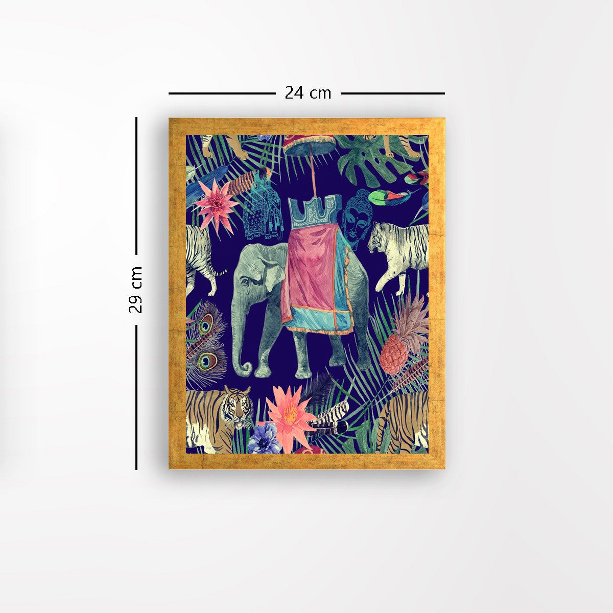 Quadro Decorativo MDF Emoldurado - Arte Multicolor 24x29cm com Moldura de Madeira 2cm