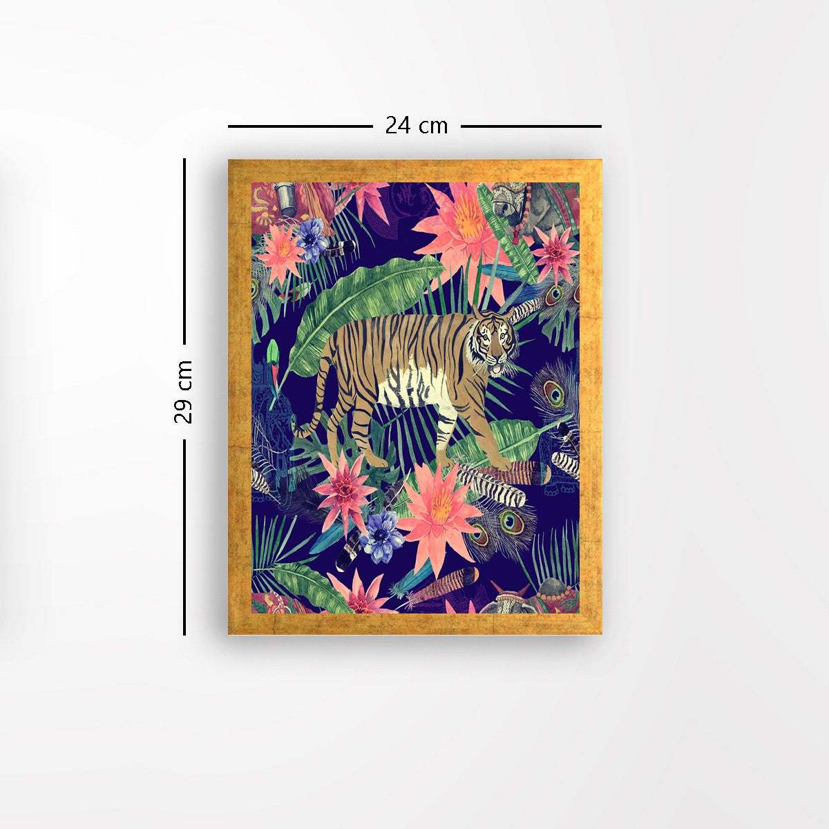 Quadro Decorativo MDF Emoldurado - Arte Multicolor 24x29cm com Moldura de Madeira 2cm