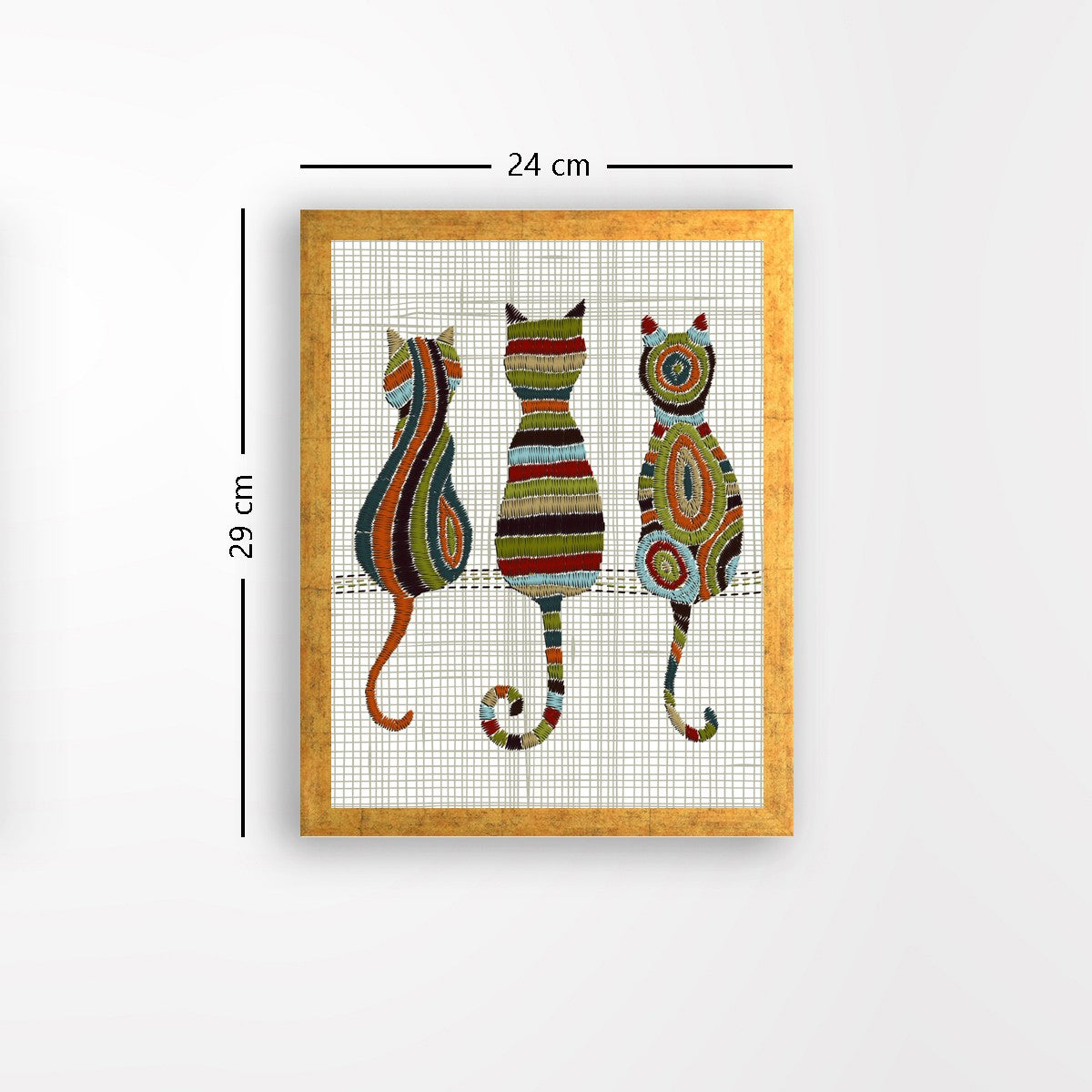 Quadro Decorativo MDF Emoldurado - Arte Multicolor 24x29cm com Moldura de Madeira 2cm