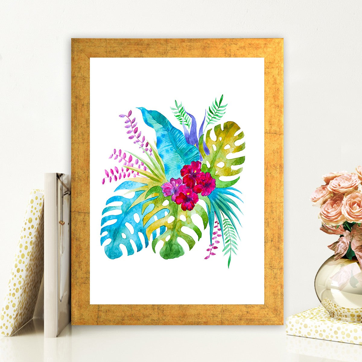 Quadro Decorativo MDF Emoldurado - Arte Multicolor 24x29cm com Moldura de Madeira 2cm