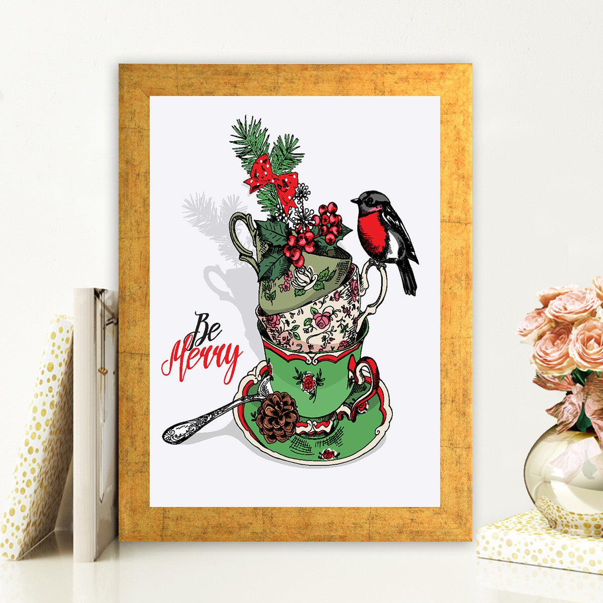 Quadro Decorativo MDF Emoldurado - Arte Multicolor 24x29cm com Moldura de Madeira 2cm