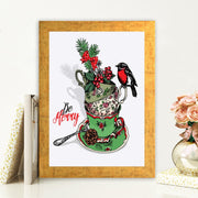 Quadro Decorativo MDF Emoldurado - Arte Multicolor 24x29cm com Moldura de Madeira 2cm