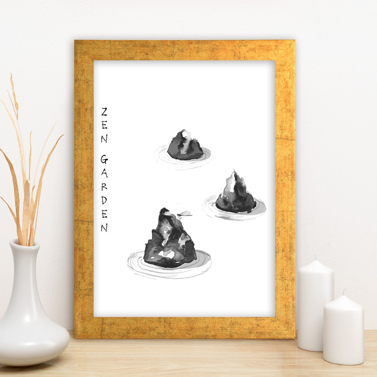 Quadro Decorativo MDF Emoldurado - Arte Multicolor 24x29cm com Moldura de Madeira 2cm