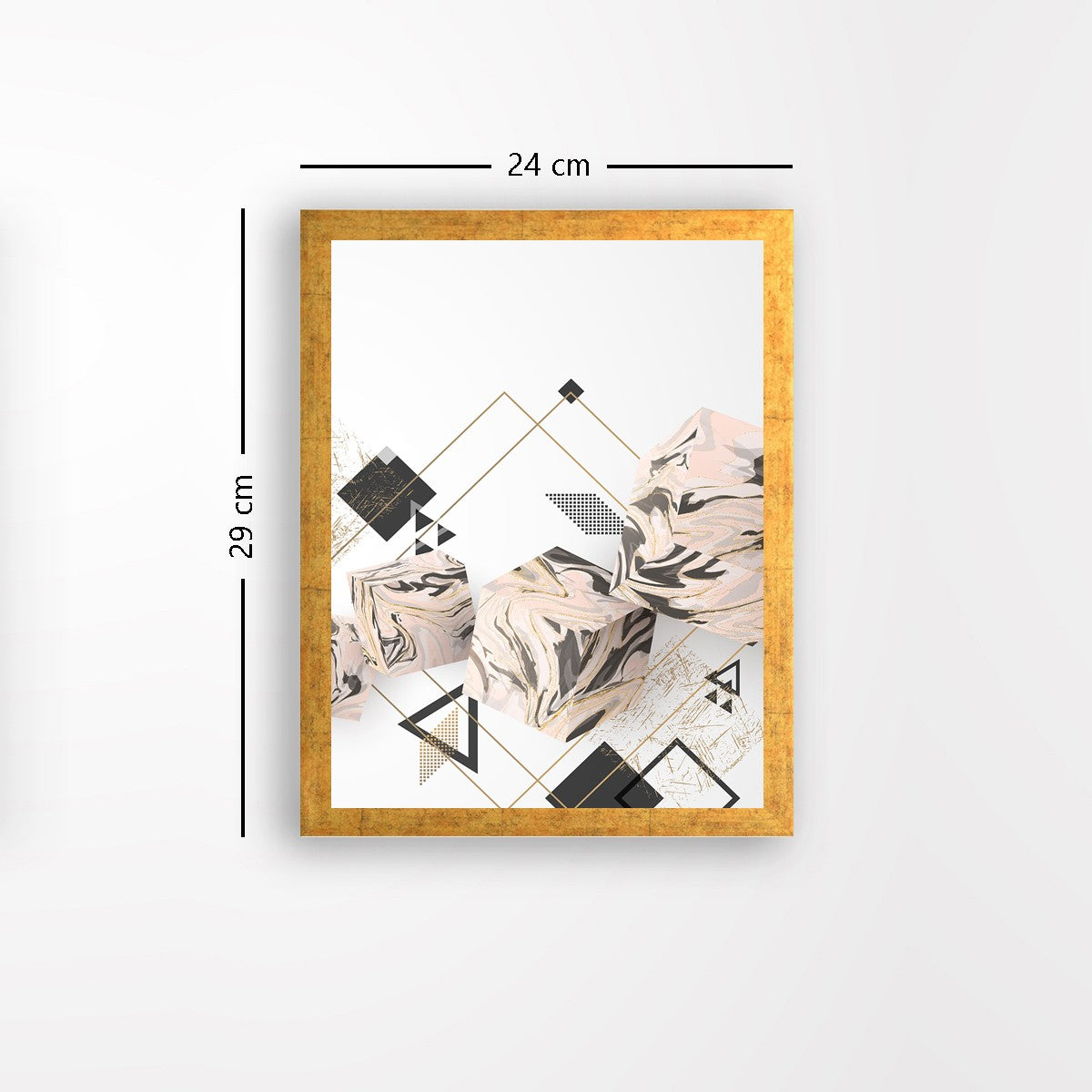 Quadro Decorativo MDF Emoldurado - Arte Multicolor 24x29cm com Moldura de Madeira 2cm