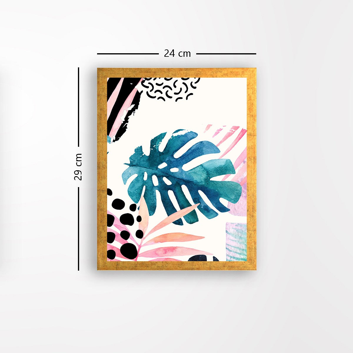 Quadro Decorativo MDF Emoldurado - Arte Multicolor 24x29cm com Moldura de Madeira 2cm