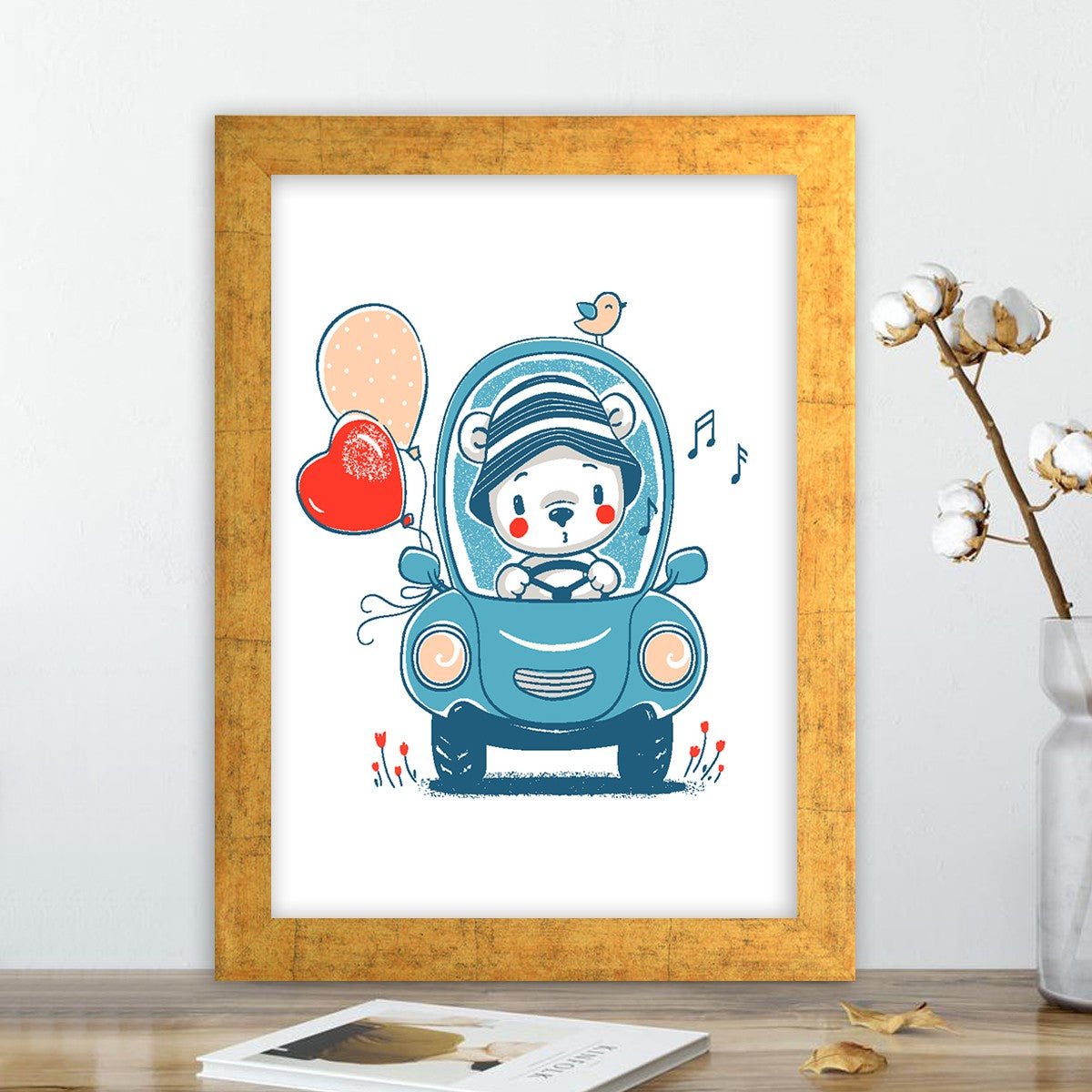 Quadro Decorativo MDF Emoldurado - Arte Multicolor 24x29cm com Moldura de Madeira 2cm