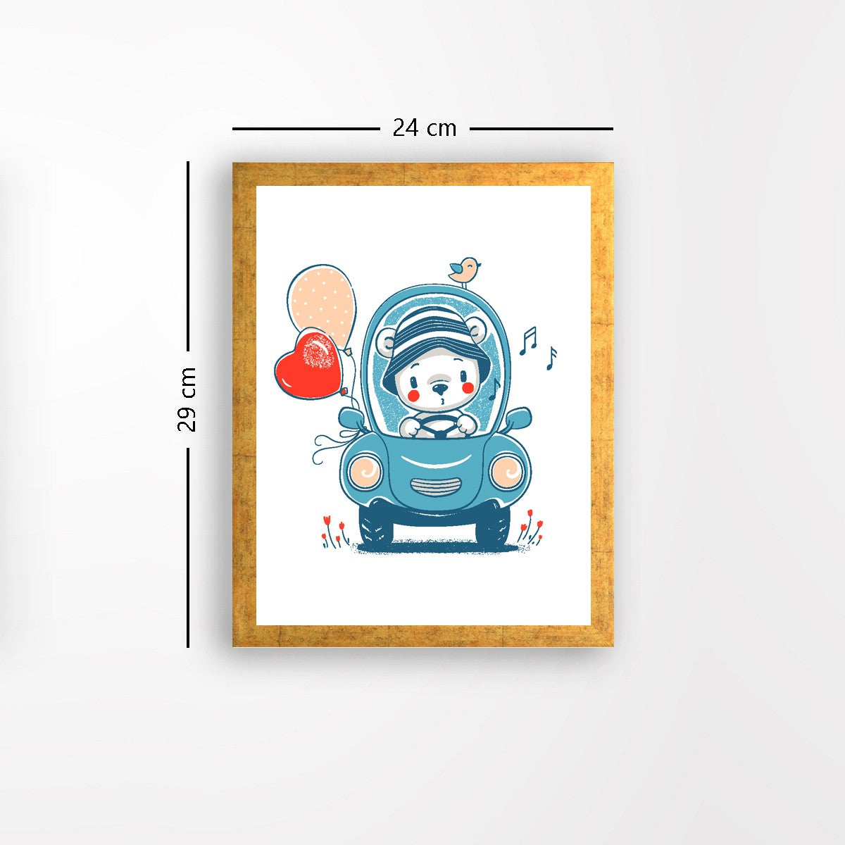 Quadro Decorativo MDF Emoldurado - Arte Multicolor 24x29cm com Moldura de Madeira 2cm