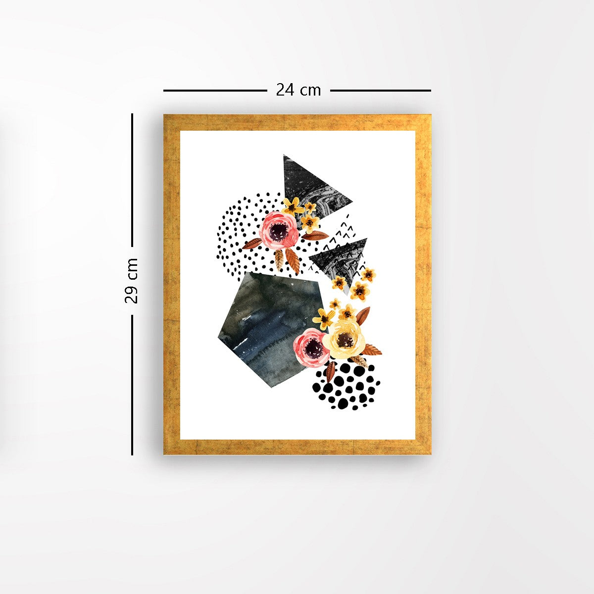 Quadro Decorativo MDF Emoldurado - Arte Multicolor 24x29cm com Moldura de Madeira 2cm