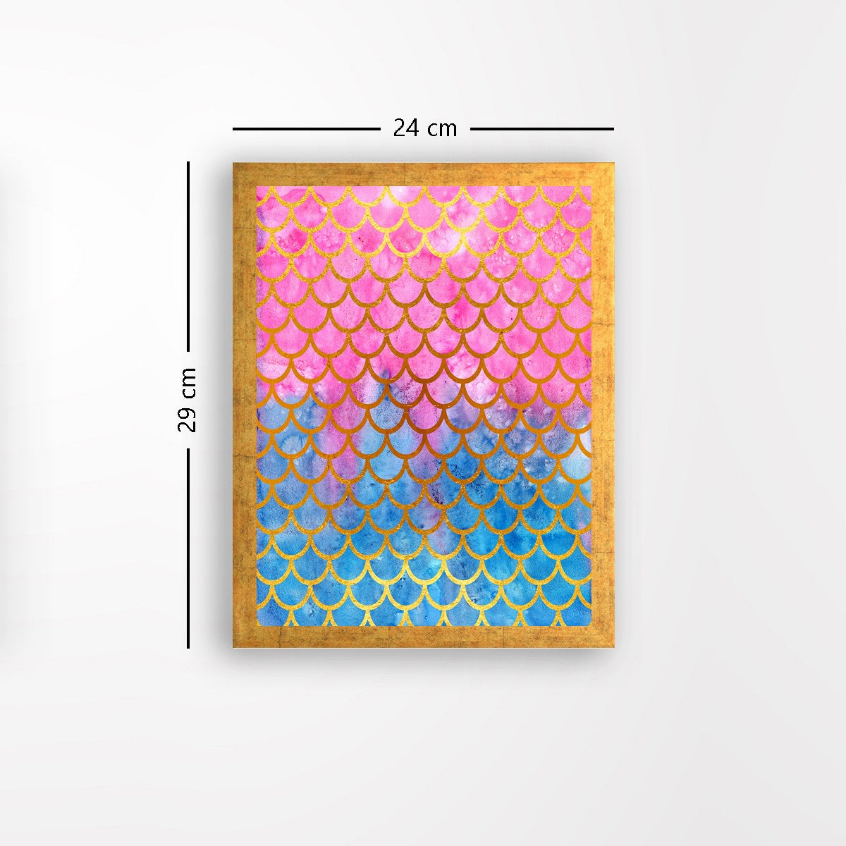 Quadro Decorativo MDF Emoldurado - Arte Multicolor 24x29cm com Moldura de Madeira 2cm