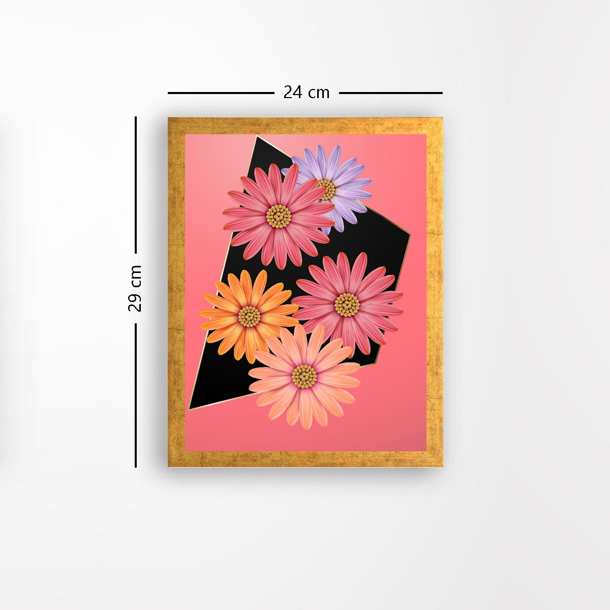 Quadro Decorativo MDF Emoldurado - Arte Multicolor 24x29cm com Moldura de Madeira 2cm