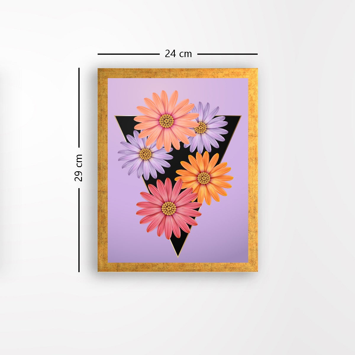 Quadro Decorativo MDF Emoldurado - Arte Multicolor 24x29cm com Moldura de Madeira 2cm