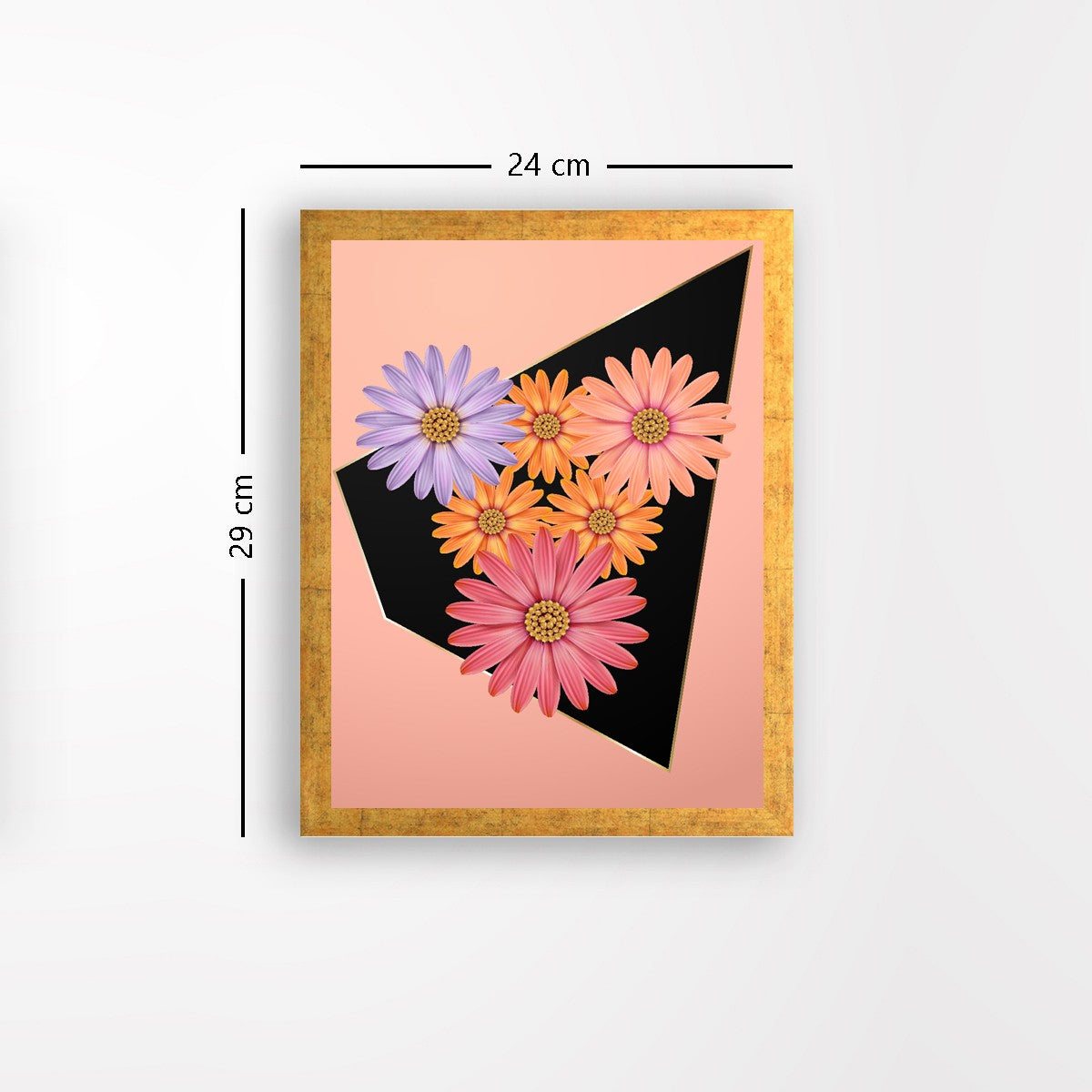 Quadro Decorativo MDF Emoldurado - Arte Multicolor 24x29cm com Moldura de Madeira 2cm