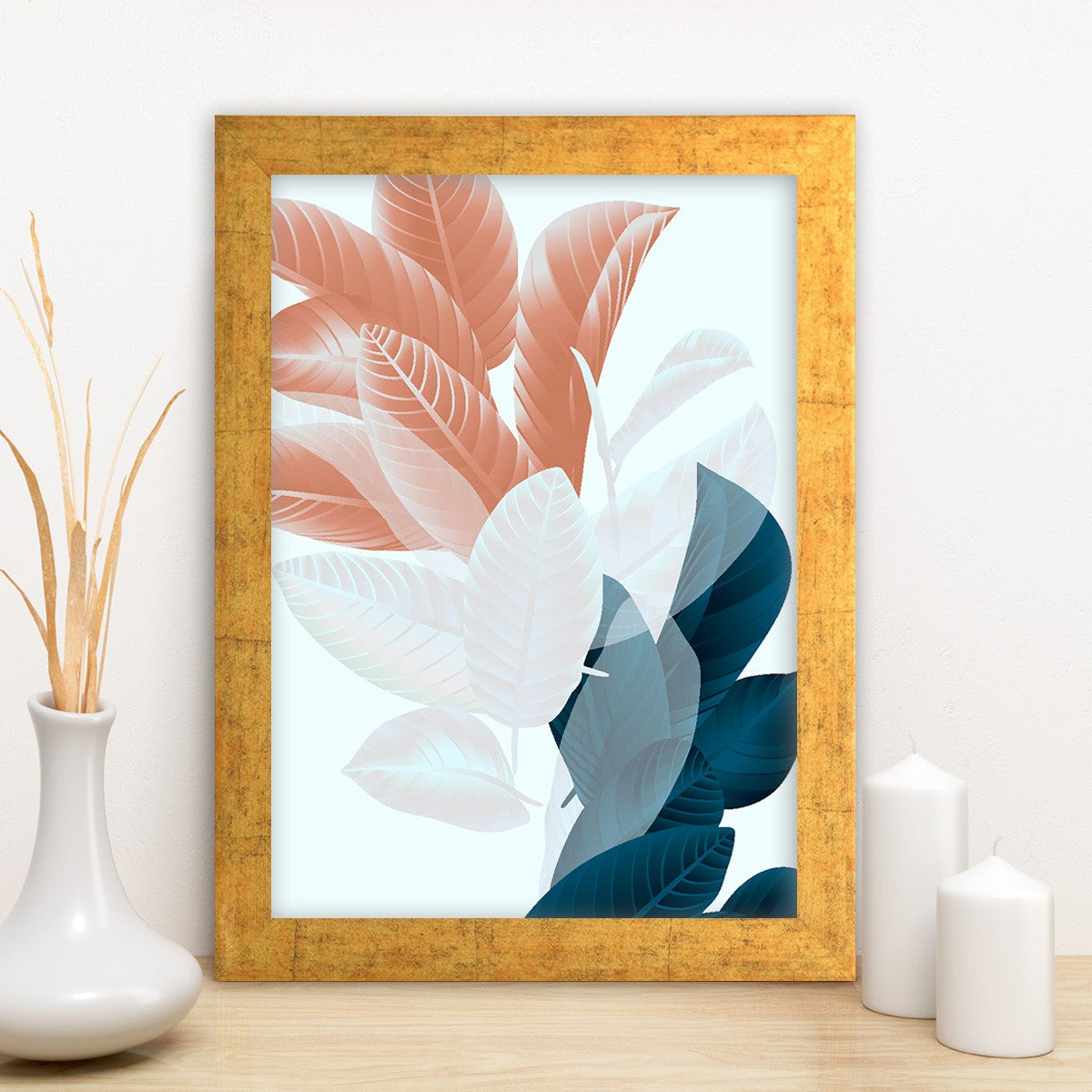 Quadro Decorativo MDF Emoldurado - Arte Multicolor 24x29cm com Moldura de Madeira 2cm