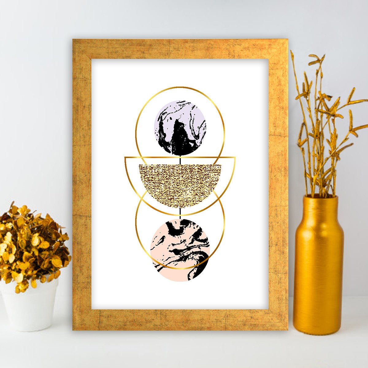 Quadro Decorativo MDF Emoldurado - Arte Multicolor 24x29cm com Moldura de Madeira 2cm