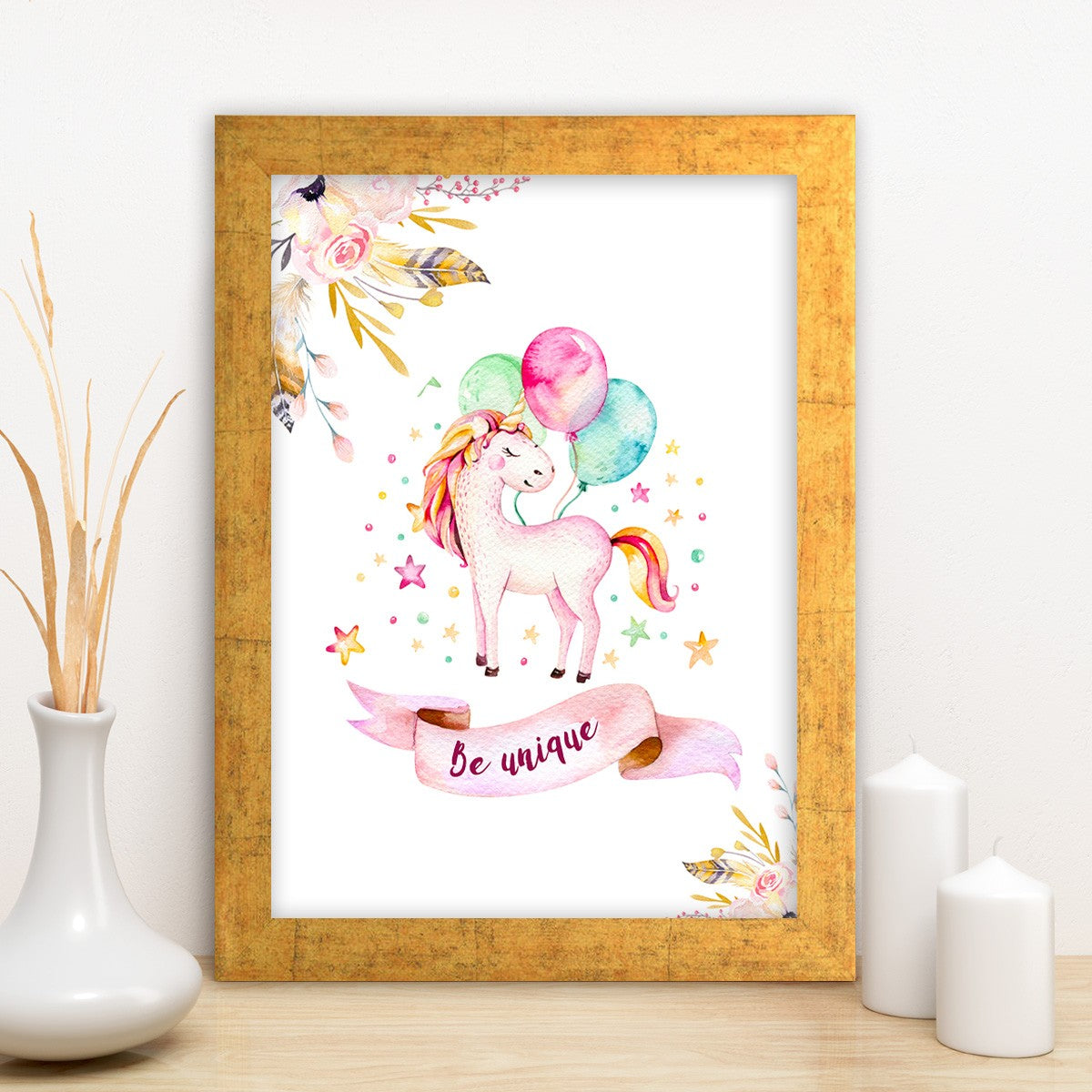 Quadro Decorativo MDF Emoldurado - Arte Multicolor 24x29cm com Moldura de Madeira 2cm