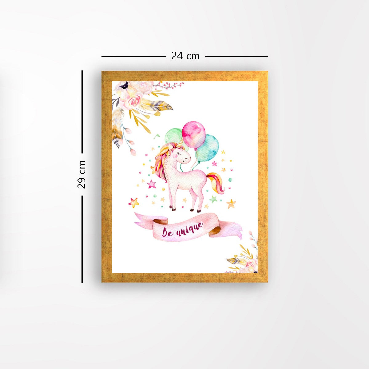 Quadro Decorativo MDF Emoldurado - Arte Multicolor 24x29cm com Moldura de Madeira 2cm