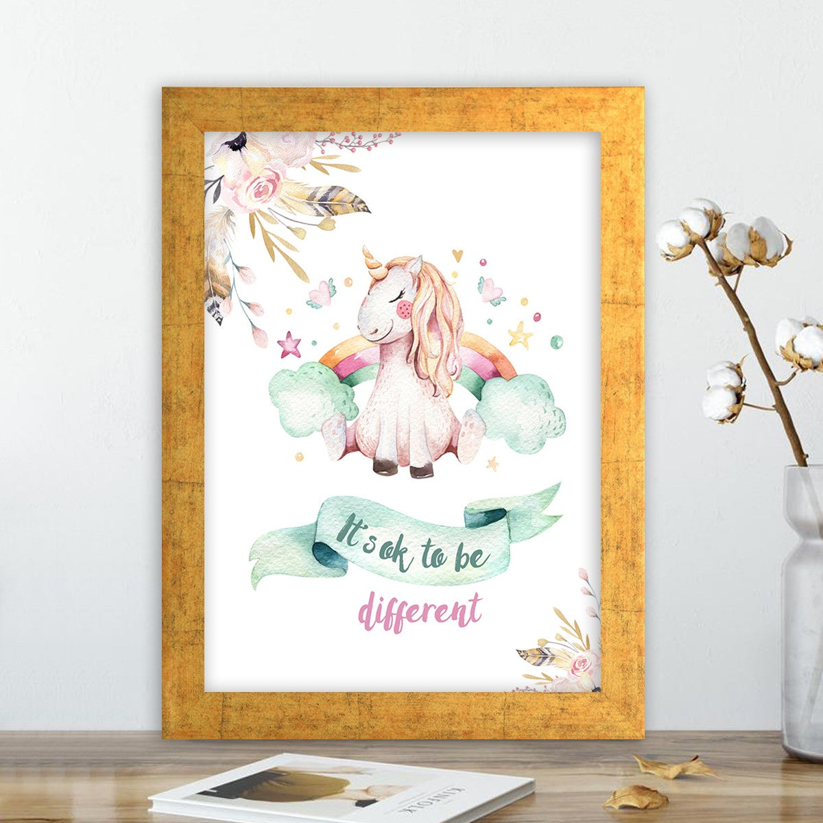 Quadro Decorativo MDF Emoldurado - Arte Multicolor 24x29cm com Moldura de Madeira 2cm